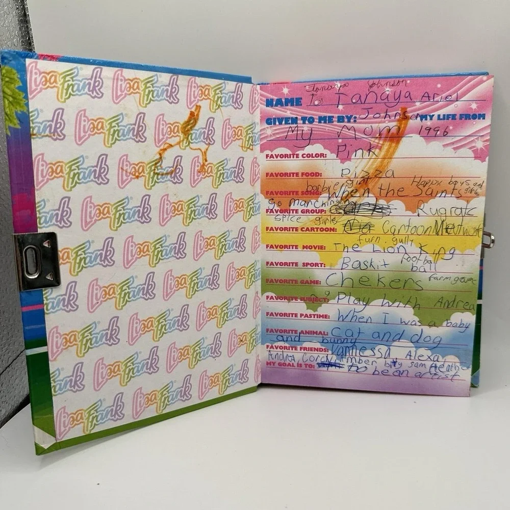 VTG Lisa Frank Cheerleader Bears Diary‎ Journal 90's
